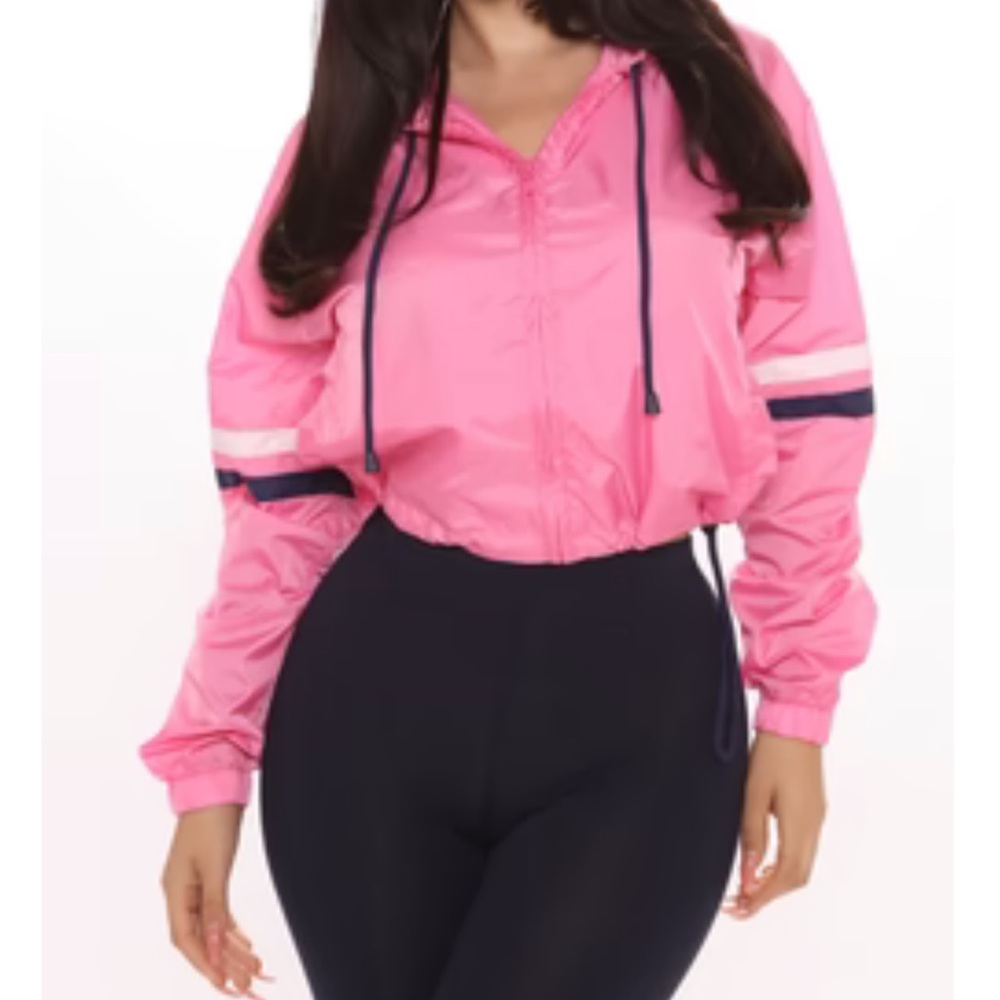 Cropped Pink Windbreaker